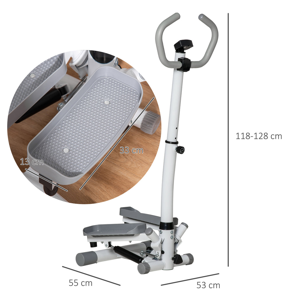 Stepper Heimtrainer f¨¹r Zuhause mit LCD-Bildschirm einstellbare Geschwindigkeit Metall ABS 55 x 53 x 118-128 cm