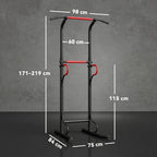 Steel Multi-Use Exercise Power Tower Pull Up Station Adjustable Height W/ Grips