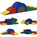 5-teiliges Softbaustein-Set f¨¹r Babys & Kleinkinder, Schaumstoff, Kunstleder, 5 kreative Formen, Indoor-Set zum Klettern, Krabbeln, Spielen, Bunt