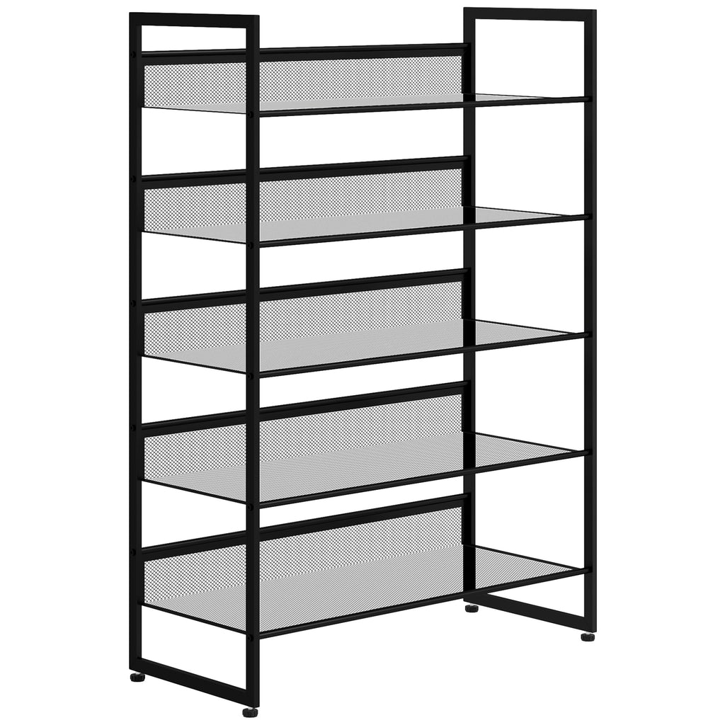 Schuhregal Schuhablage Schuhst?nder, 5 Regale, 72 cm x 30 cm x 102 cm, Schwarz