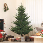Künstliche norwegische Fichte, Weihnachtsbaum mit 1046 Spitzen, Metallsockel, Grün