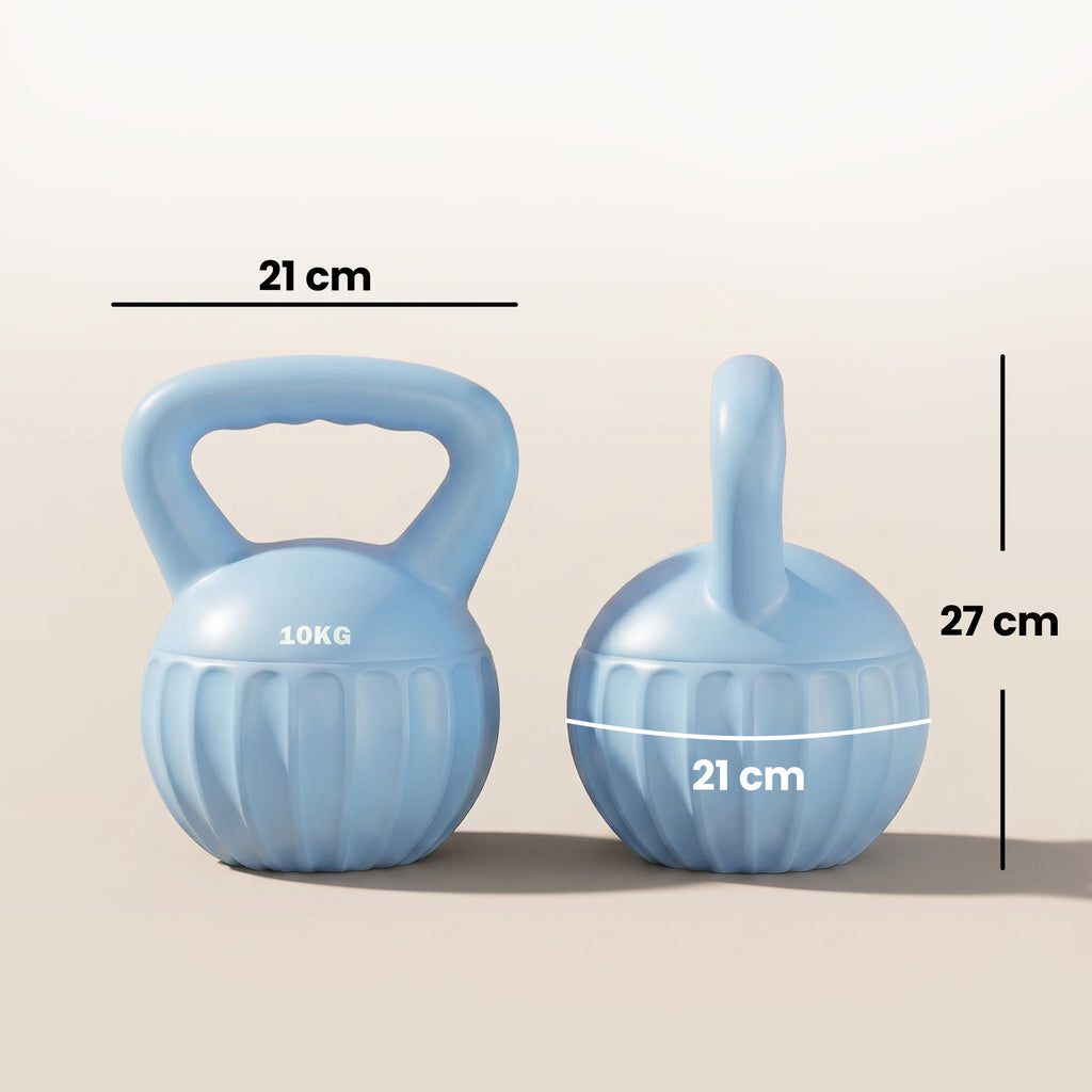 Kettlebell Kugelhantel 6 kg Gewicht-Hantel mit Sand befüllt für Anfänger Zuhause Krafttraining 21 x 21 x 27 cm Blau