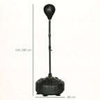 Punchingball, Boxständer, höhenverstellbar 145-180 cm, befüllbare Basis, Schwarz