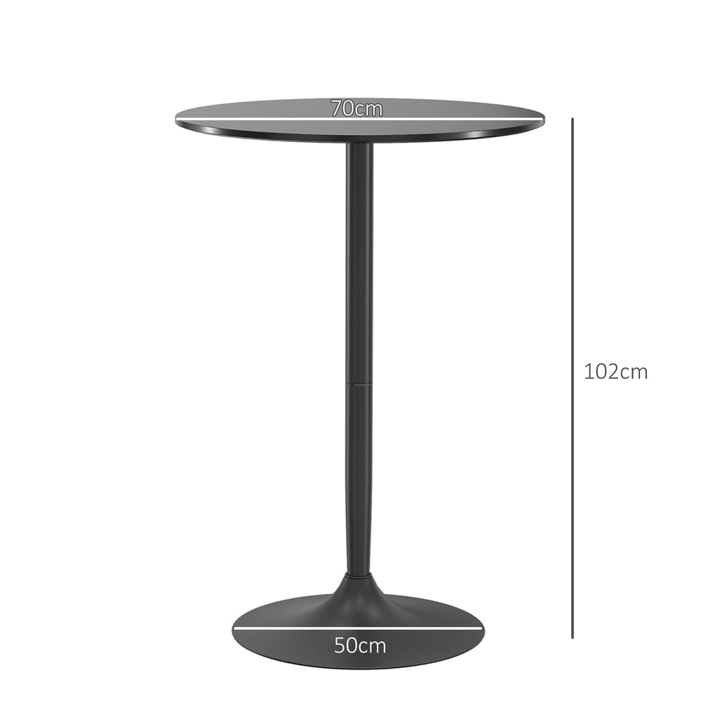 Bartisch Stehtisch, Tisch für 2 Personen, 70 x 70 x 102 cm, Schwarz