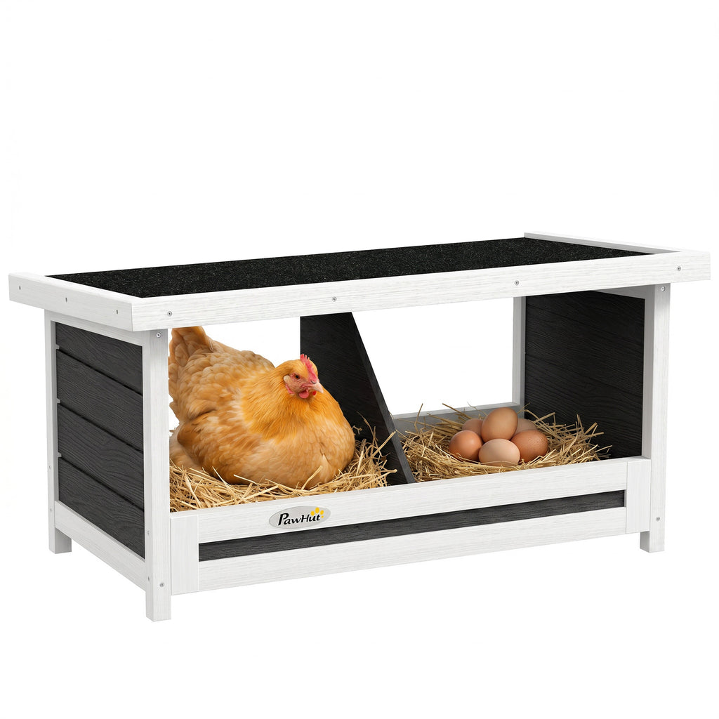Legenest f¨¹r H¨¹hner H¨¹hnernest, wetterbest?ndig, Asphaltdach, 66 x 37 x 34 cm, Natur + Schwarz
