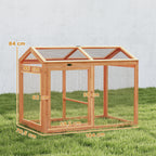 Hühnerstall Freilaufgehege mit Sitzstange Doppeltüren, aus Holz und Metall, für 2 Hühner, 104 x 70,5 x 84 cm Orange