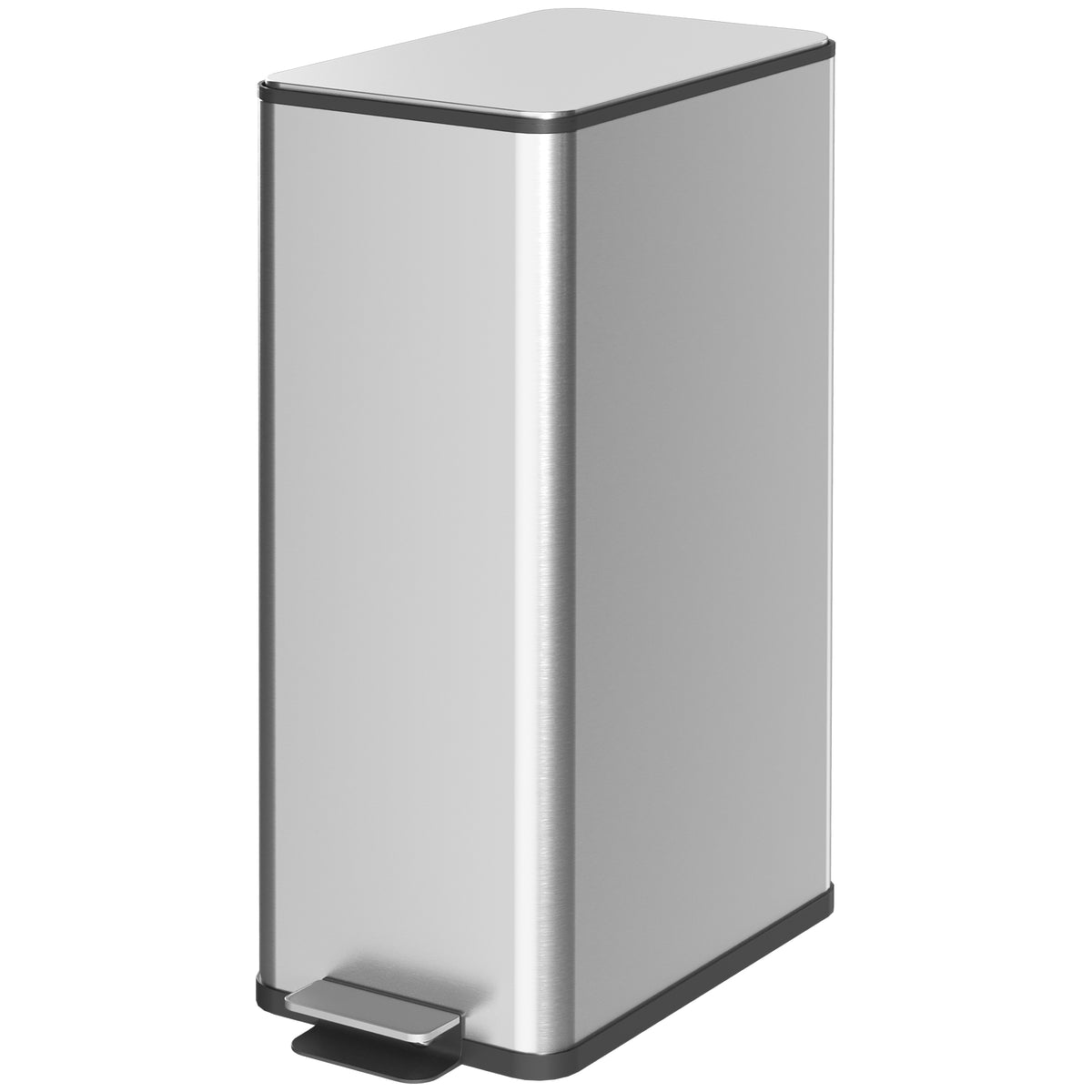 M¨¹lleimer 20L, Soft-Close-Deckel, Deodorant-Fach, Fingerabdrucksicher, Edelstahl, Silber