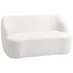 2-Sitzer-Sofa, geschwungenes Design, Polstersofa mit Fleece-Bezug, f¨¹r Wohnzimmer, Schlafzimmer, Homeoffice, Cremewei?