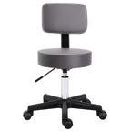 Salonhocker, höhenverstellbar, ergonomisch, 360° drehbar, 5 Rollen, synthetischer Bezug, Grau