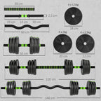 Hantelset verstellbar 25 KG Kurzhantel Set Kurzhanteln Langhanteln Hanteln Set für Krafttraining
