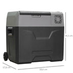 Autokühlschrank, Kühlbox, 50L, bis -20° C, Touch-Display, 2 Räder, Teleskopgriff, 58,6 x 37,8 x 54,5 cm, Grau