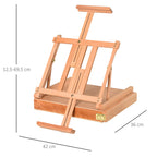  Foldable Studio Easel Angle & Height Adjustable Beechwood Painting and Display Easel, Portable Sturdy Table Desktop Holder Stand with Drawer