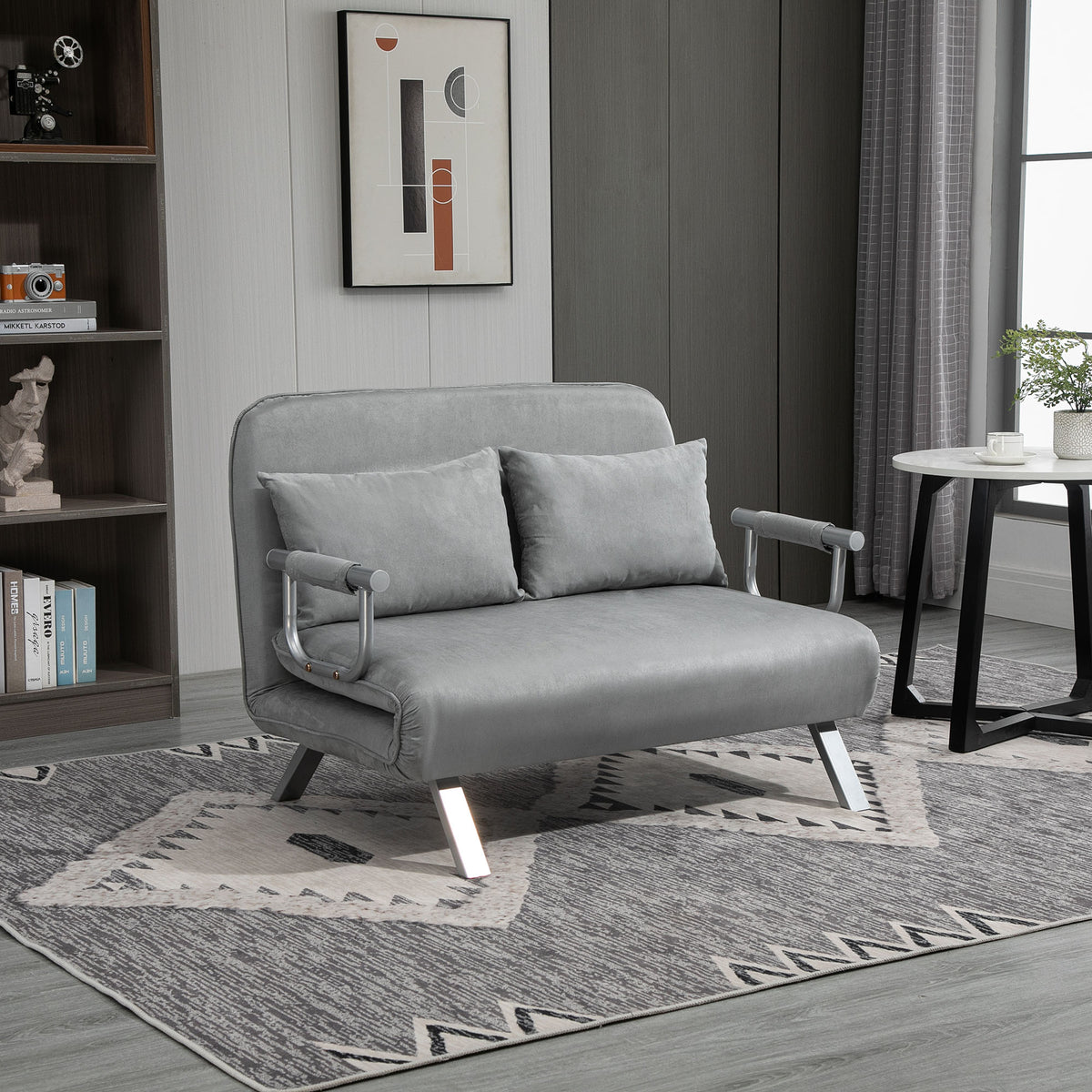 Schlafsofa, Doppelsofa, G?stebett, inklusive 2 Kissen, Grau