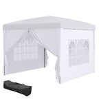3x3(m) Pop-Up Gazebo, with Curtain Walls and Windows, White
