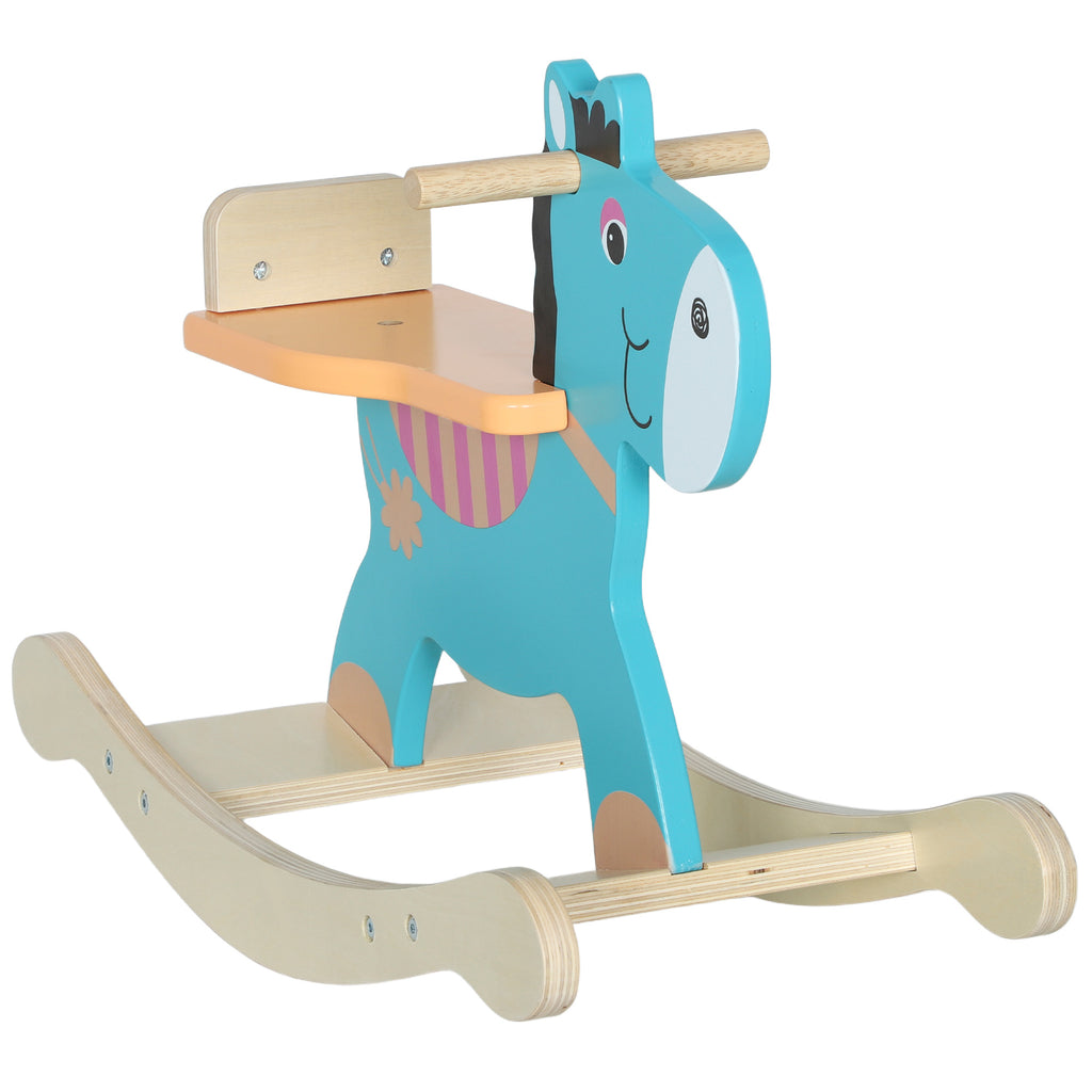 Schaukeltier Esel Baby Schaukelspielzeug mit Haltegriffen Schaukel Schaukelsitz 59 x 27 x 43 cm Blaugr¨¹n