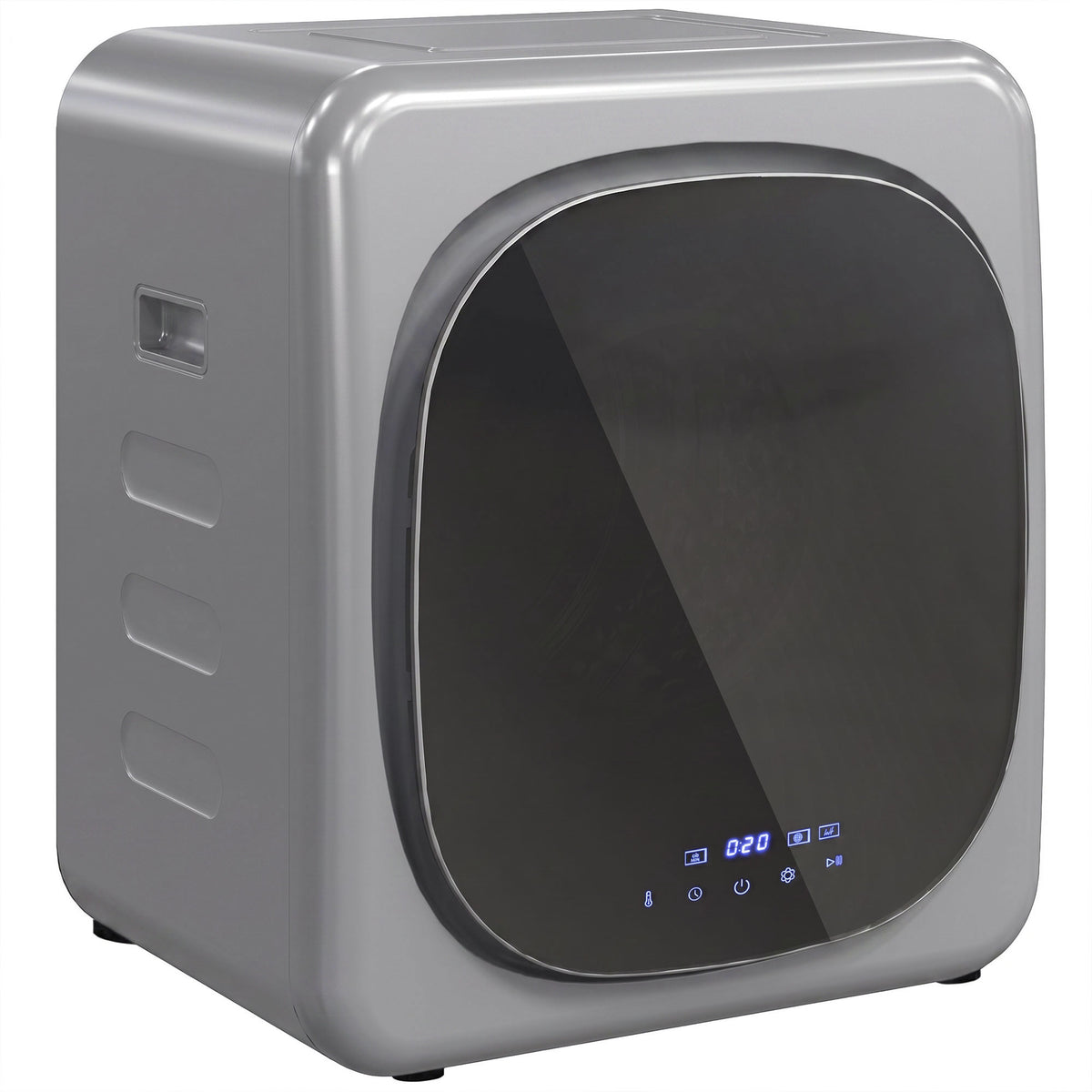 Ablufttrockner 4 kg mit Smart-Modus, 800 W Kompakttrockner mit Edelstahltrommel, Silber