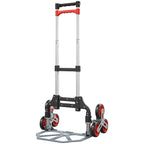 Faltbarer Treppensteiger-Trolley, 6-Rad-System, tr?gt 70 kg, Aluminium, Rot