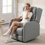 Massagesessel mit R¨¹cklehnfunktion, Kunstleder, elektrisch verstellbar, Fu?st¨¹tze, Seitentasche, Stahlrahmen, Grau