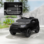Kinder-Elektroauto, 12V Kinderfahrzeug mit Fernbedienung, LED-Lichtern, Musik und Hupe, 3-6 Jahre, Schwarz