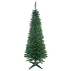 5ft Unlit Artificial Christmas Tree, Pencil Slim Xmas Tree with Solid Stand and Realistic Branches, Green