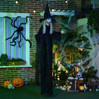 Halloween-Hexe, Halloween-Dekoration, Soundfunktion, mit Bewegungssensor, LED-Lichter, 130 cm x 18 cm x 183 cm