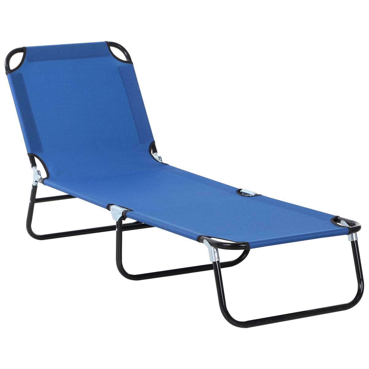 Sonnenliege, 5-fach verstellbare Rückenlehne, schnelltrocknend, Metallrahmen, 190 x 56 x 28 cm, Blau