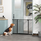 Hunde-Absperrgitter, erweiterbar, Klemmmontage, Stahl, 76-107 x 76 cm, Schwarz