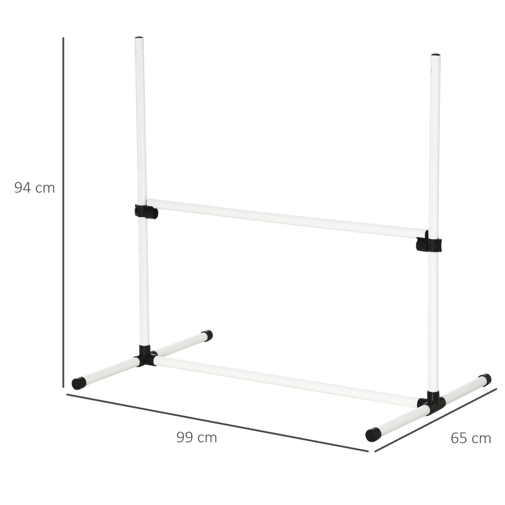4 Pieces Dog Agility Training Equipment, Adjustable Height Jumps Hurdle with Carrying Bag for Outdoor, White