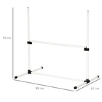4 Pieces Dog Agility Training Equipment, Adjustable Height Jumps Hurdle with Carrying Bag for Outdoor, White
