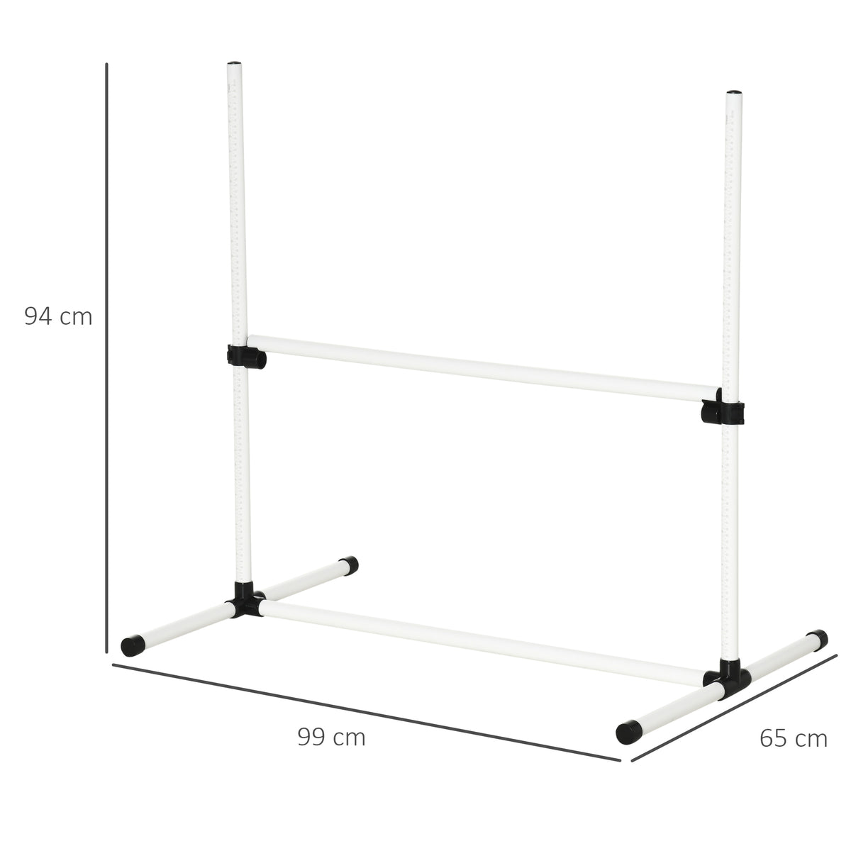 4 Pieces Dog Agility Training Equipment, Adjustable Height Jumps Hurdle with Carrying Bag for Outdoor, White