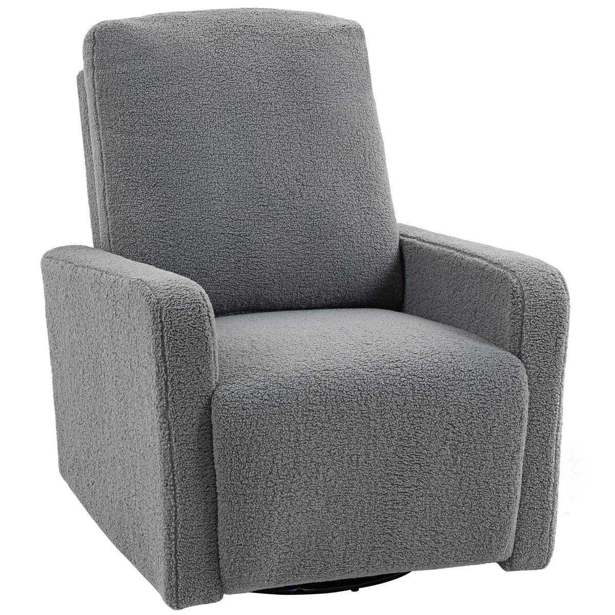 Recliner-Sessel, Entspannungssessel mit Fleece-Bezug, verstellbare Rückenlehne, Polstersessel, Stahl, Grau