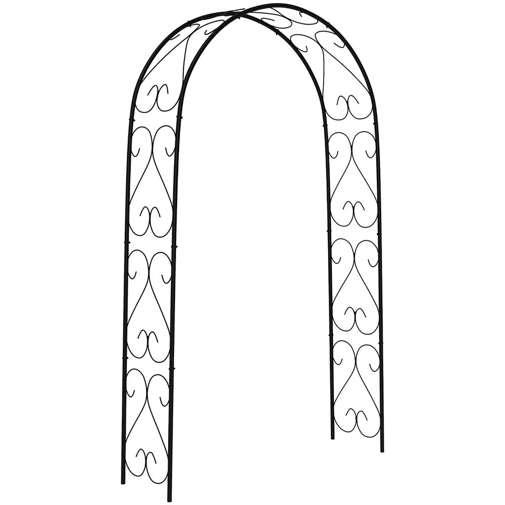 Rogenbogen Gartenbogen Torbogen, Vintage Design, 125 x 37 x 230 cm, Schwarz