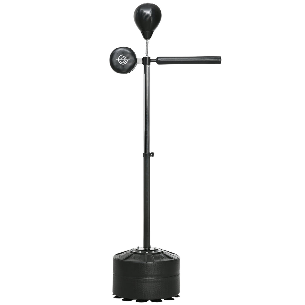 Adjustable Speed Bag, Boxing Bag, with Stand, Reflex Bar, Punching Pad, Black