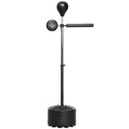 Adjustable Speed Bag, Boxing Bag, with Stand, Reflex Bar, Punching Pad, Black