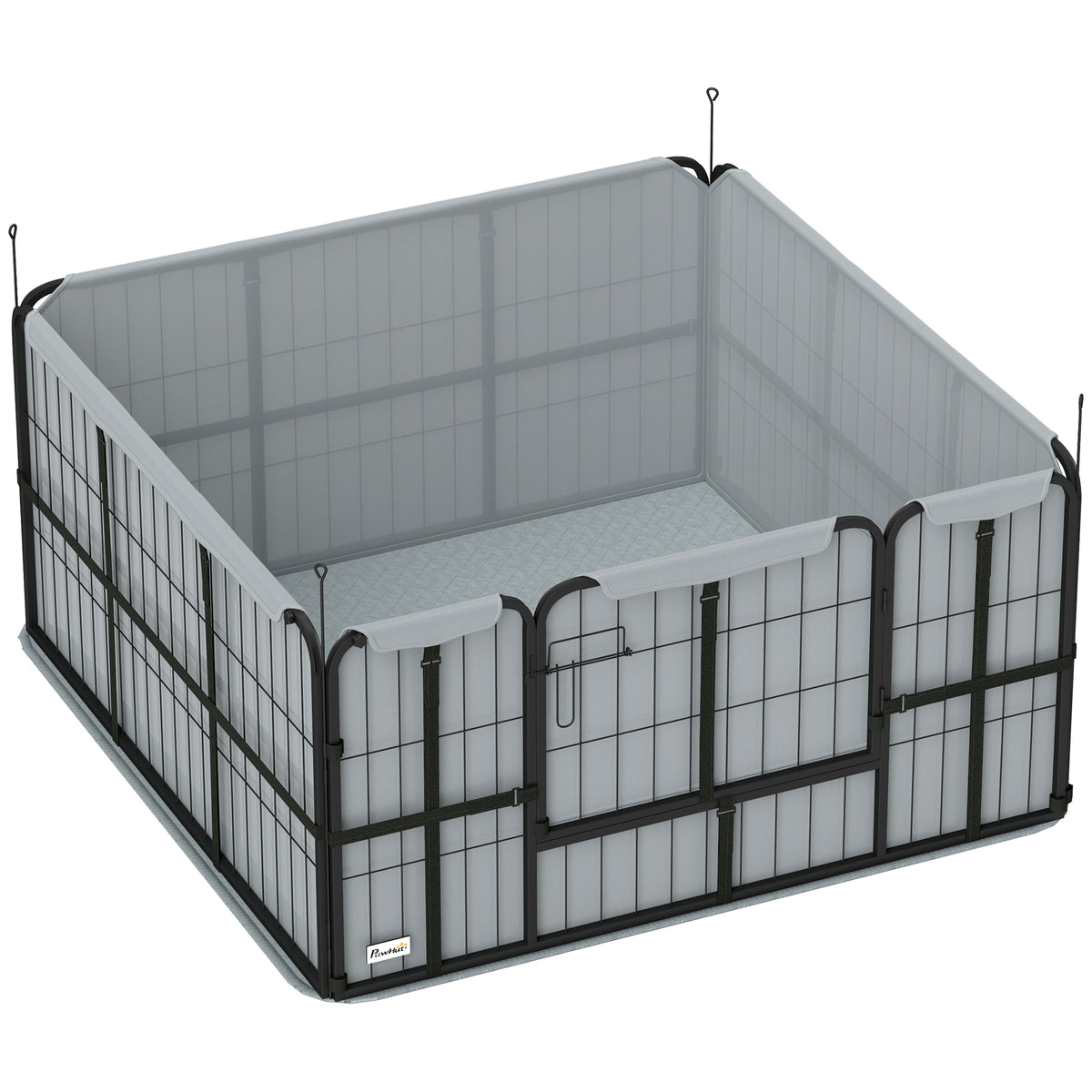 Wurfkiste für Welpen mit Unterlage, winddichtem Oxford-Gewebe, für mittelgroße große Hunde, 122x122x60 cm Schwarz