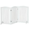 Foldable Dog Gate, Freestanding Pet Gate, with Two Support Feet, for Staircases, Hallways, Doorways - White