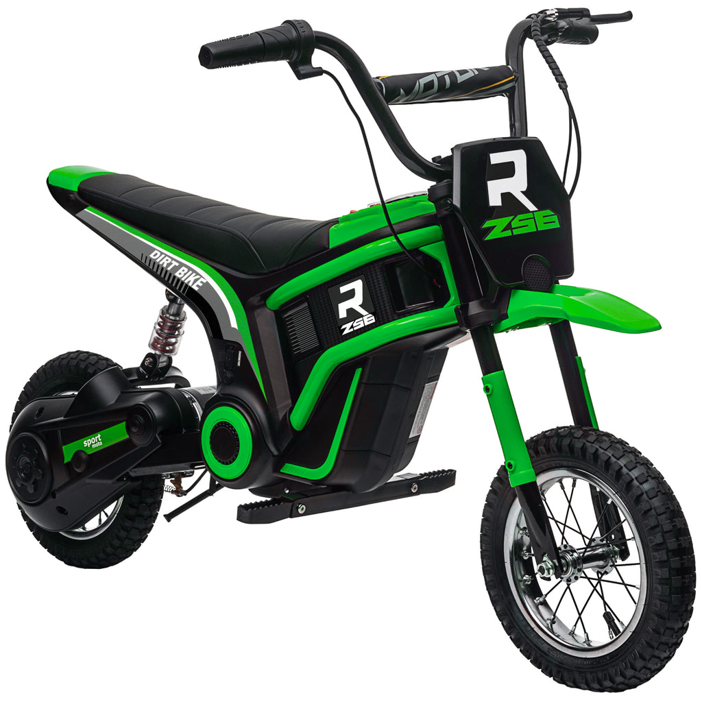 Elektro-Kindermotorrad, 24V Motor, einstellbare Geschwindigkeit, Musik & Lichter, Gr¨¹n
