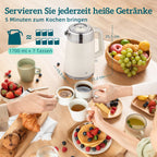 2200W, 1,7L Wasserkocher mit Schnellkochfunktion, Entkalkungsfilter und 4-Scheiben-Toaster mit 7 Br?unungsstufen, Creme