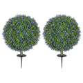 2-teiliges Kunstbaum-Set, K¨¹nstliche Lavendelb?ume, Erdspie?e, UV-best?ndig