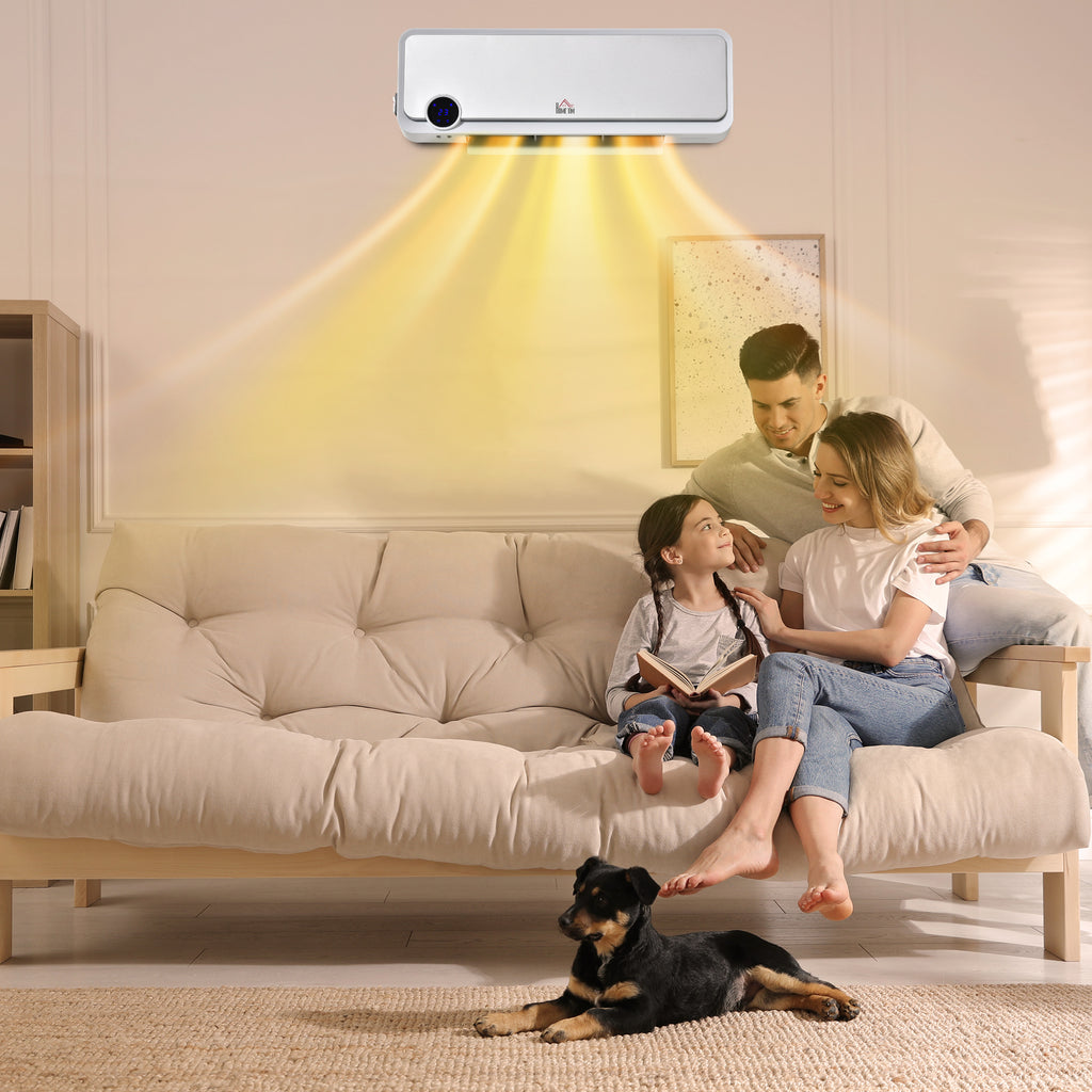 Heizlüfter zur Wandmontage 2000W mit Fernbedienung, 3 Betriebsmodi, LED-Display 12h Timer