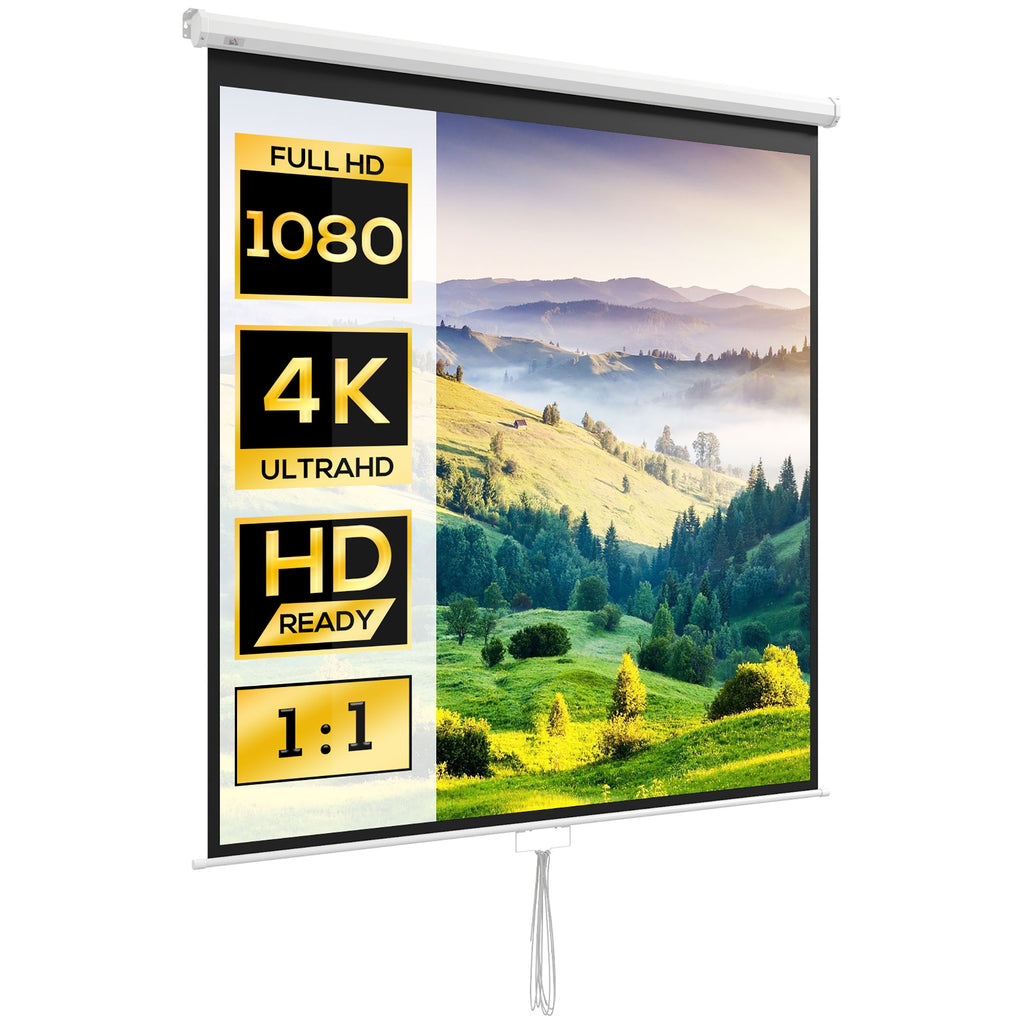 Beamer Leinwand 178 x 178 cm 99 Zoll 1:1 HD 4K Projektionsleinwand f¨¹r Heimkino B¨¹ro-Pr?sentationen
