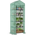 Mini-Gewächshaus für Blumen oder Gemüse, Stahl, Kunststoff, 69L x 49B x 193H cm, Grün