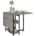 Four-Person Drop Leaf Table - Grey Wood-Effect