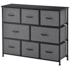 Chest of Drawers with 8 Foldable Drawers, 3-Tier Fabric Bedroom Dresser, Clothes Storage Unit for Bedroom Living Room, Dark Grey
