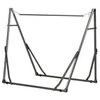 2-in-1 Hängemattenständer, wetterbeständig, Wäscheständer, 290 cm x 92 cm x 88 cm, Schwarz