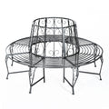 Outdoor Garden Metal Round Tree Bench Seat Diameter 160cm Height 90cm Silver