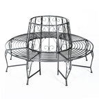 Outdoor Garden Metal Round Tree Bench Seat Diameter 160cm Height 90cm Silver