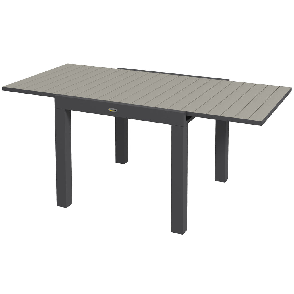 Gartentisch Outdoor-Tisch, wetterbeständig, 162 x 80 x 75 cm, Grau