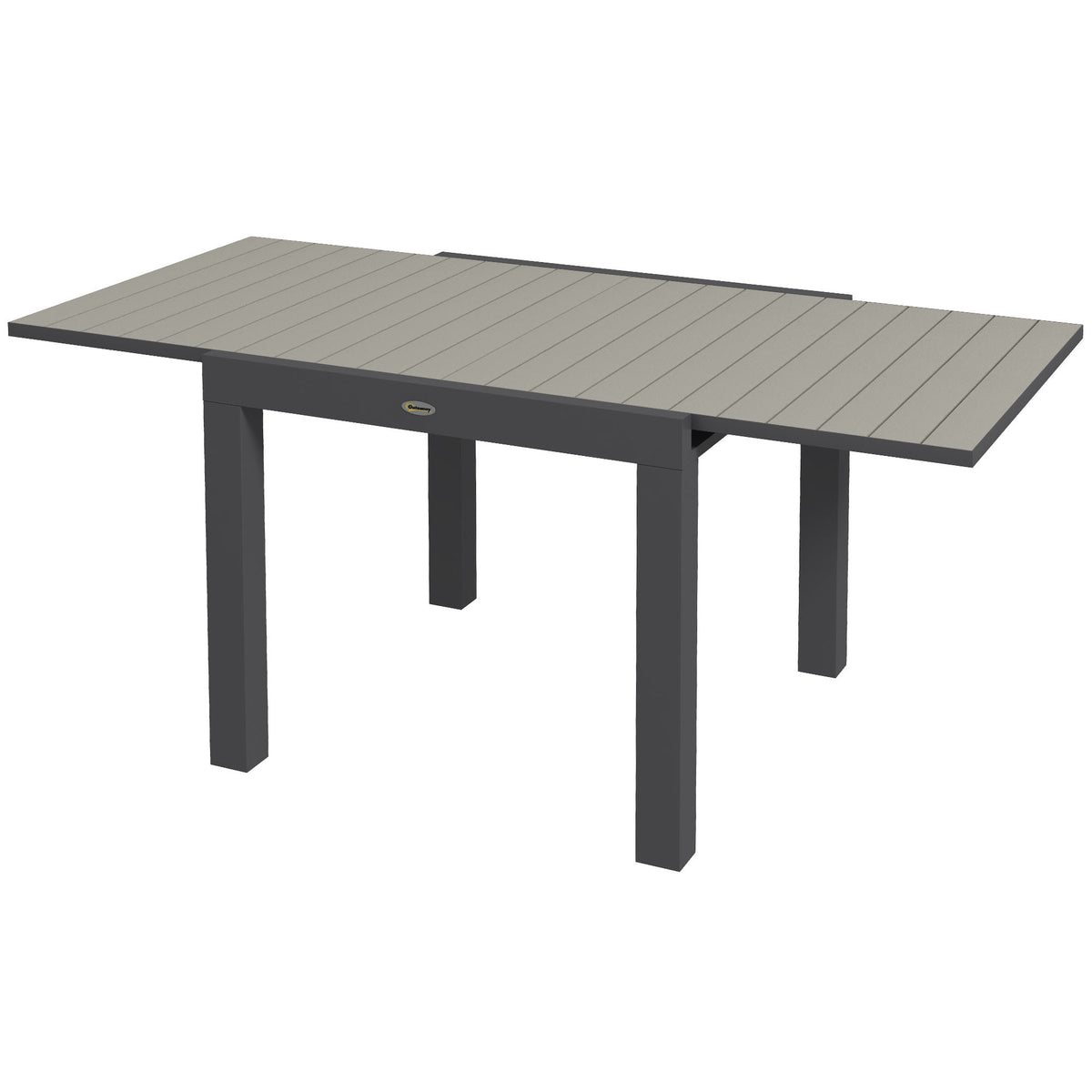 Gartentisch Outdoor-Tisch, wetterbeständig, 162 x 80 x 75 cm, Grau