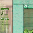 Tomatengewächshaus Foliengewächshaus mit Rolltor Mesh-Fenster Schrägdach 196 x 77 x 197 cm Grün